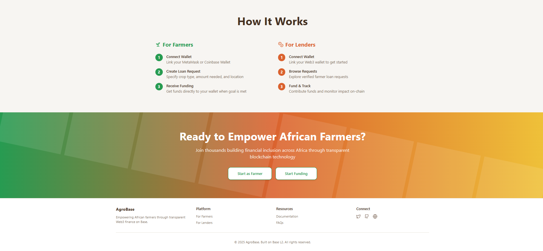 AgroBase lender view — browse and fund loans